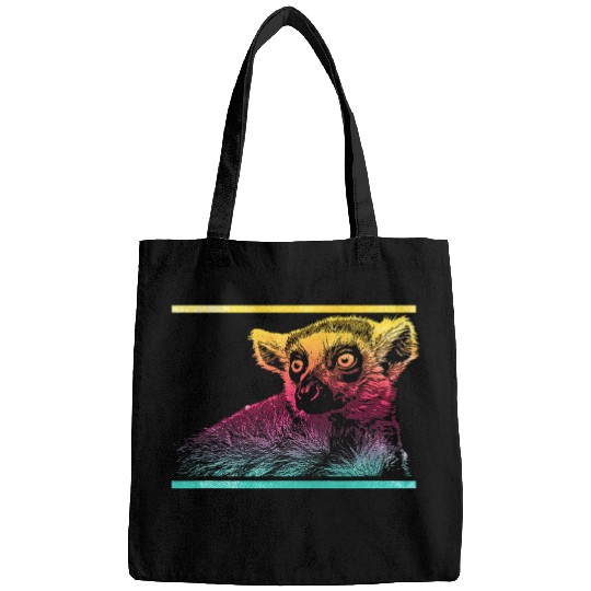 Lemur Pet Primate Ape Monkey Animal Madagascar Colorful018 Bags