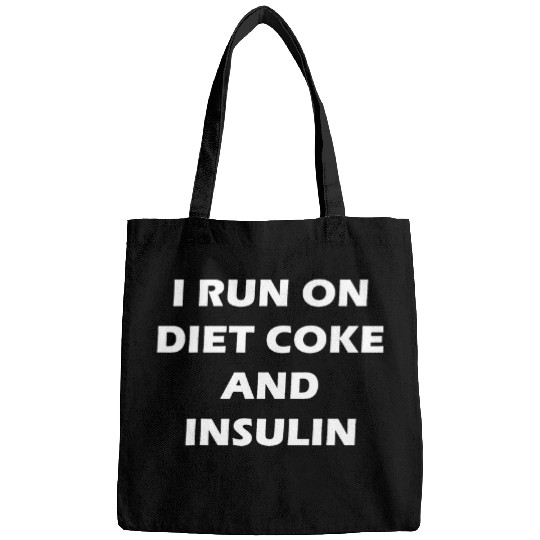 diabetess Ribbon I Run on Diet Coke and insulins diabetess Awareness Month Bags
