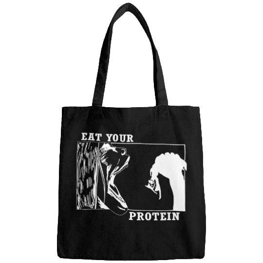 Eat Your Protein Anime Gym Pump Bodybuilding Fitness Funny Bags