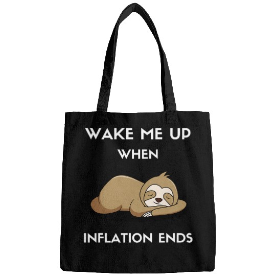 Sloth Pet Funny Personal Finance Economics Inflation Sloth Joke Bags