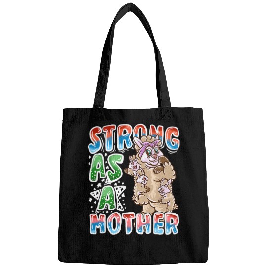 Llama Pet Mom Strong As A Mother Mommy Mothers Day Bags
