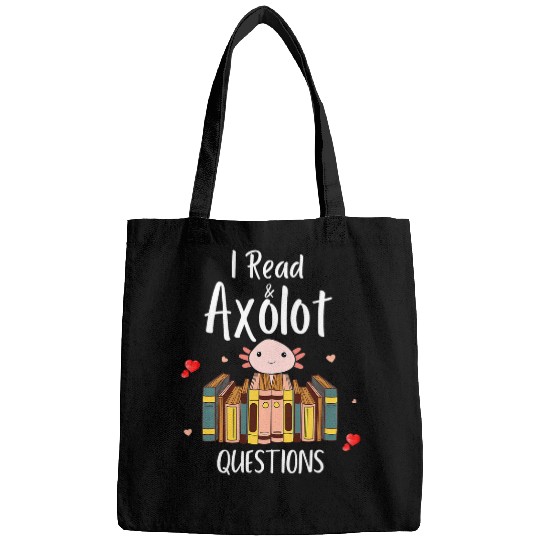 Axolotls Pet I Read Axolotls Questions Funny Book Tiger Salamander Bags