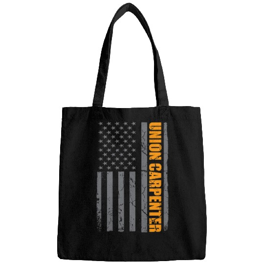 Woodworker Job Union Carpenter American Flag Patriotic Labor Day Carpentry Bags