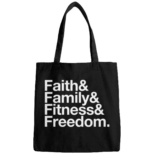 Faith Family Freedom Fitness List 2USA God Religion Christ Bags