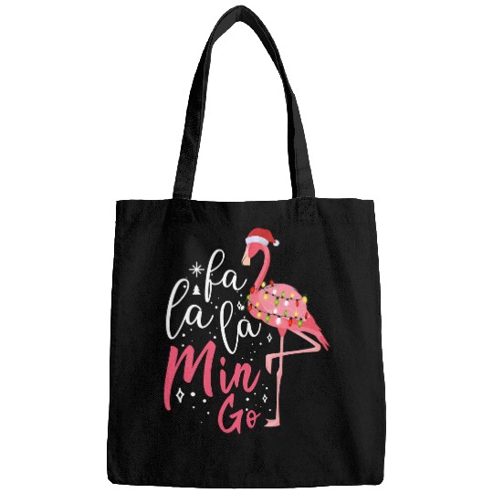 Flamingo Pet Funny Christmas Cute Fa La La mingo Flamingo xmass Men Women 197 Bags