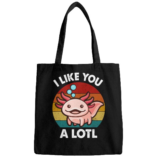 Axolotls Pet I Like You Alotl Salamander vintages Retro Bags