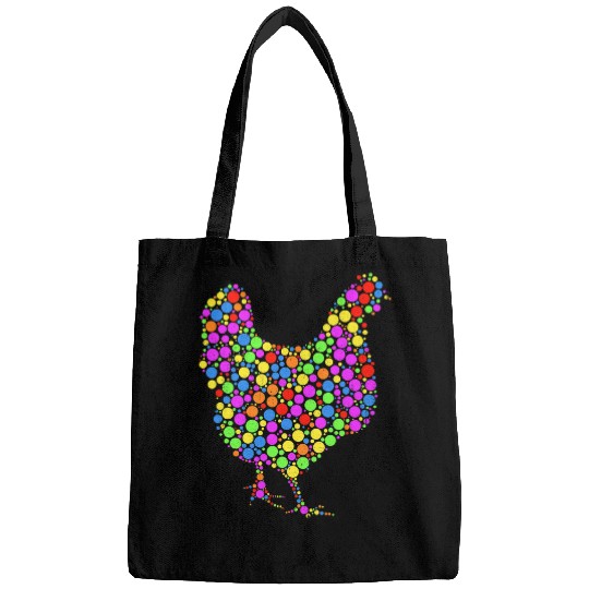 Chicken Pet Cute Funny Colored Dot Chicken International Dot Day Bags