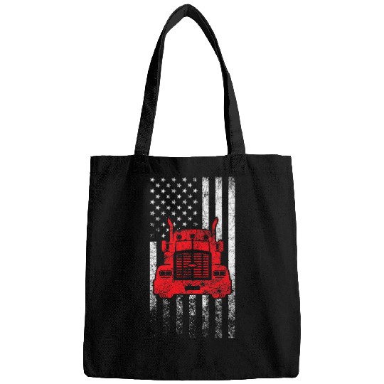 Truck Fun American Truck Driver Flag 18 Wheeler Trucking Trucker Bags