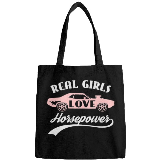 Horse Pet Womens Real girls love horsepower muscle car driving auto mechanic Bags