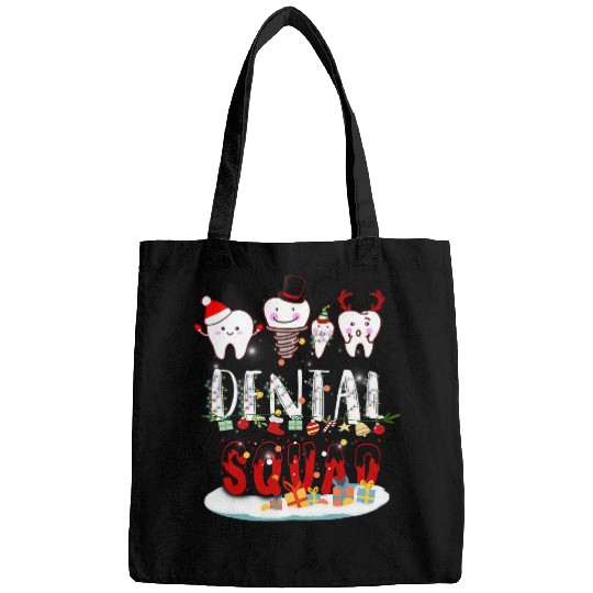 dentists Job Christmas Dental Squad Assistant Funny xmass Lights Bags