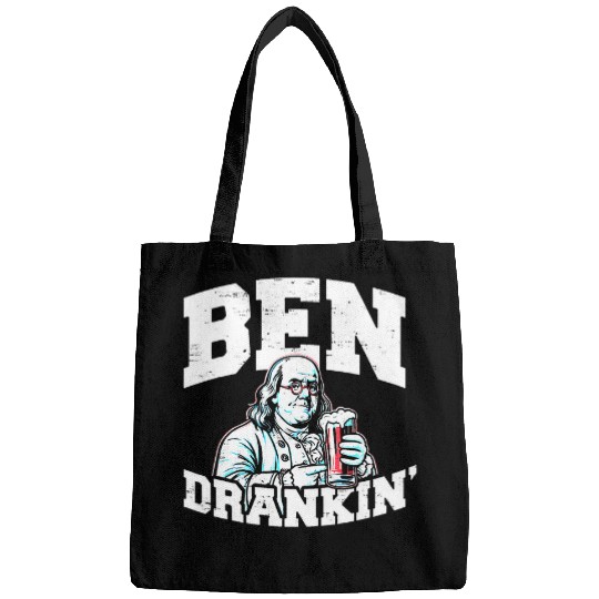 Beer Fun 4th of July Ben Drankin Beer Retro vintages USA American Flag Bags