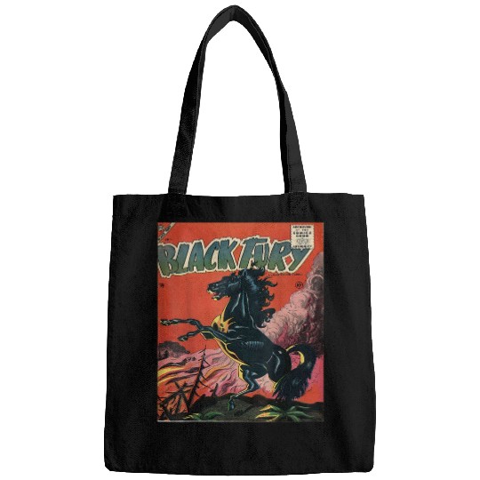 Horse Pet Black Fury Horse vintages Western Cowboy Thriller Comics Bags
