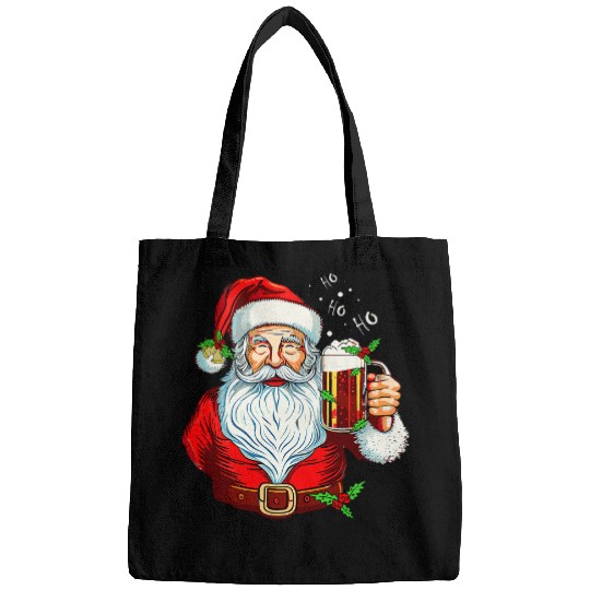 Beer Fun Bad Santa Claus Beer Mug Funny Beer Drinking Christmas Bags