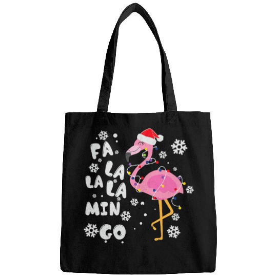 Flamingo Pet Funny Christmas Flamingo Festive Lights Snowflakes Santa Hat 107 Bags