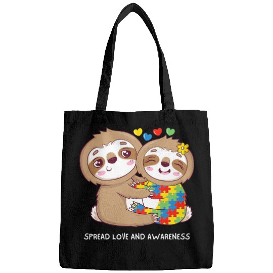 Sloth Pet Gift Baby Sloth Spread Love And Awareness Autism Day Bags