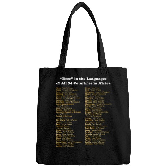 Beer Fun Beer in All Countries In Africa Translated Funny Dad Bags