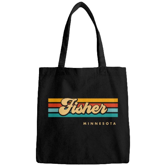 Fishing Fun vintages Sunset Stripes Fisher Minnesota Bags