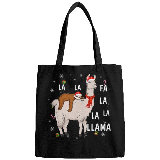 Sloth Pet Fa La La Llama Funny Christmas  Sloth Lllama Lover xmass Bags