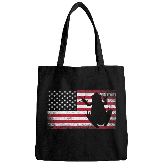 Frog Pet Toad 4th of July Gift American Flag USA America Bags