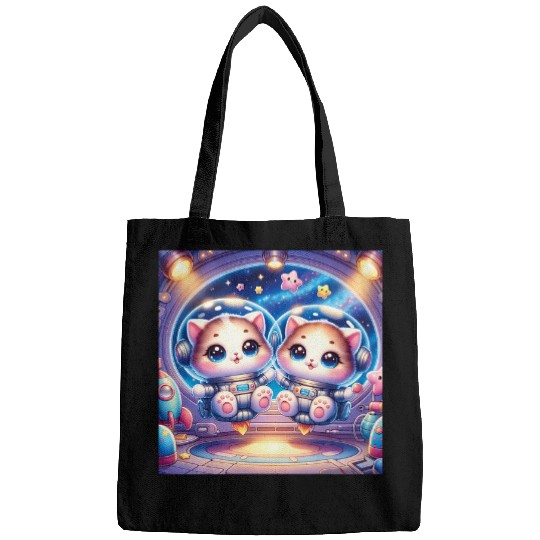 Astronaut Job Cats Space Galaxy Cute For Girls Women Astronaut Kittens Cat Bags