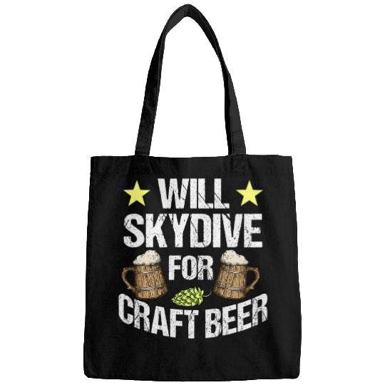 Beer Fun Skydiving Craft Beer Lover Plane Jumping Parachuting Bags