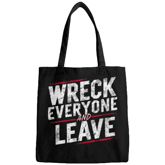Sport Wrestling vintages Distressed Wreck Everyone and Leave Wrestling Match 4 Bags