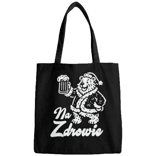 Beer Fun Na Zdrowie Polish Dyngus Day Bear Drinking Beer Poland Pride Bags
