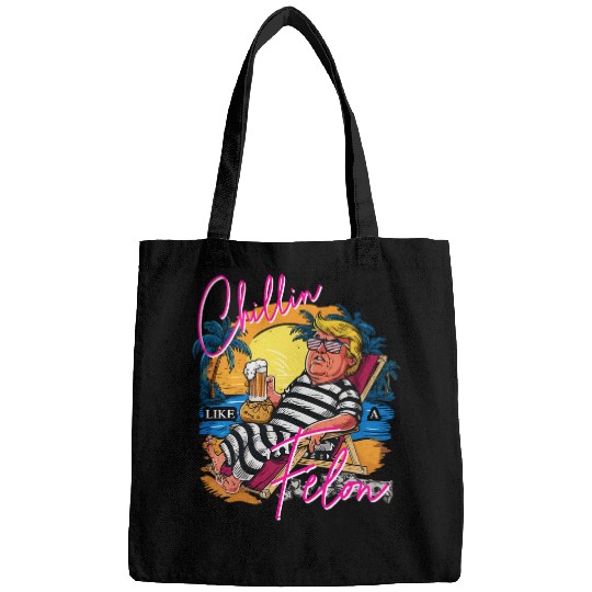 Beer Fun Chillin Like A Felon Retro Pink Summer Beer Funny Trump 0090 Bags