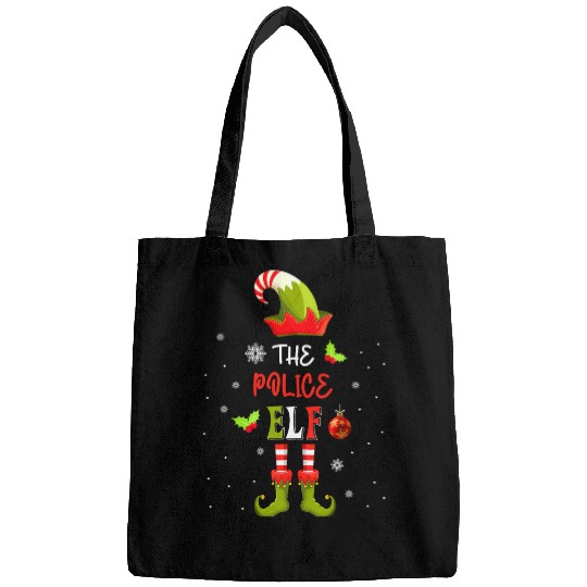 Police Job Im The Police Elf Hat Christmas Police Lover Bags
