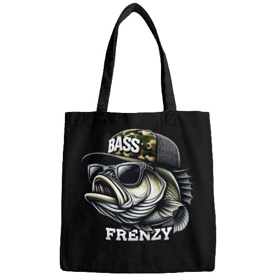 Truck Fun Big Mouth Bass Fish Frenzy Dad Trucker Hat Fishing Fisherman Bags