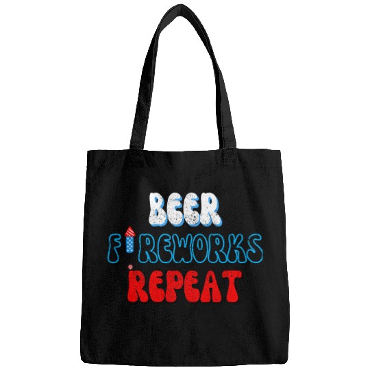 Beer Fun Beer Fireworks Repeat Funny 4th of July BBQ Party Bags