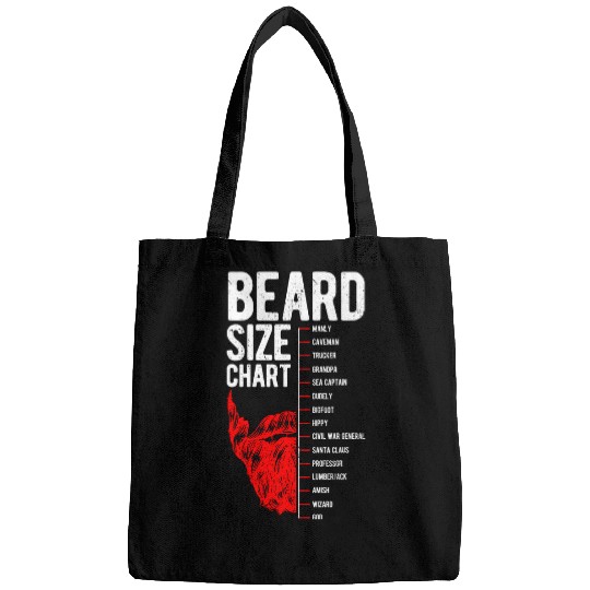 Truck Fun Beard Size Chart Hipster Joke Caveman Trucker Hippy Bags