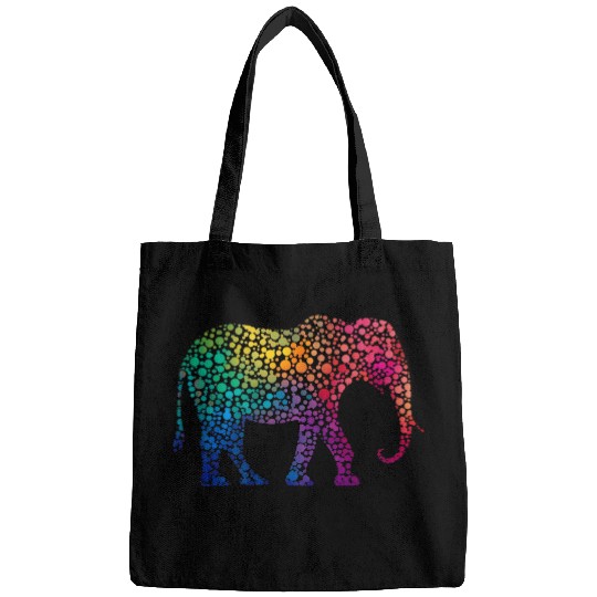 Elephant Pet Colorful Polka Dot Elephant Rainbow Dot Day Bags