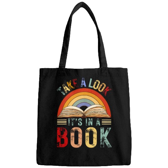 Book Fun Cool Rainbow Reading Take A Look Its In A Book Retro vintages Bags