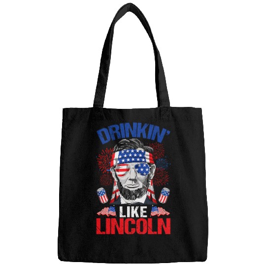 Beer Fun 4th of july drinkin like abraham lincoln merica beer lovers 2 Bags