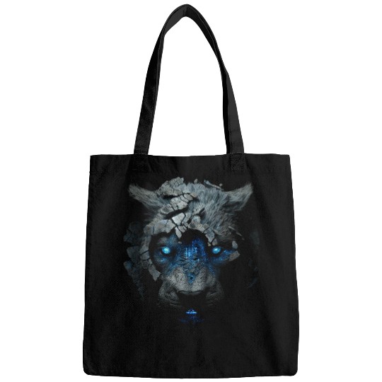 Lion Pet Fantasy Predatory Cat Art Blue Eyes Robot Animal Bags