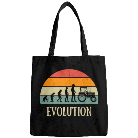 Tractor Fun driving Evolution Tractor Gift Farmer Humor Men Bags