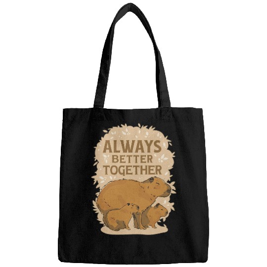 capybaras Pet ALWAYS BETTER TOGETHER 3 Sweet Capybaras capybaras Meme Bags