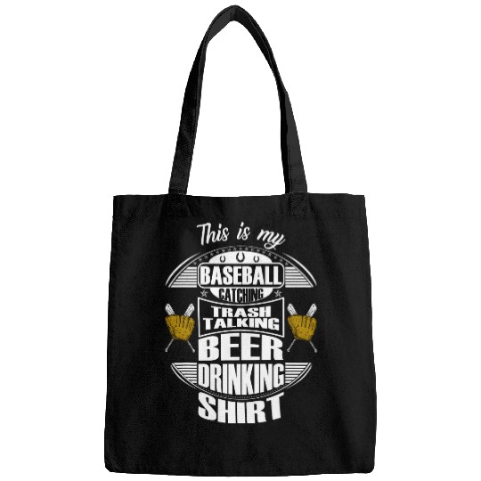 Beer Fun Baseball Catcher Beer Drinker TrashTalking Bags