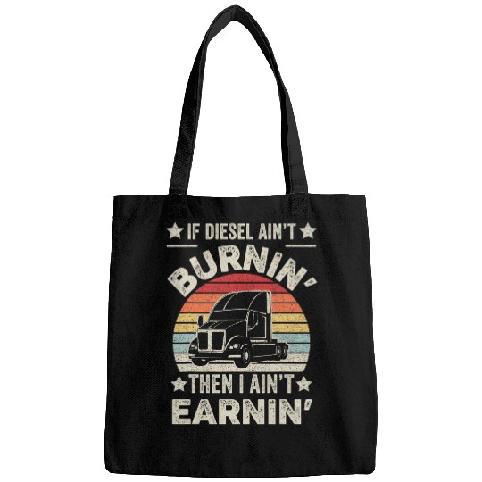 Truck Fun Retro Diesel Trucker Big Rig SemiTrailer Truck Driver Bags