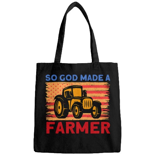 Tractor Fun Farmer Farm Agriculture vintages God Made A Farmer 2 Bags
