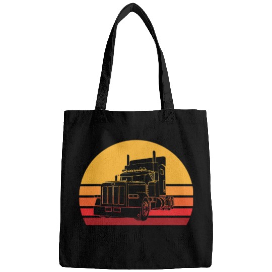 Truck Fun Retro Big Rig Truck vintages Semi Trailer Trucker Bags