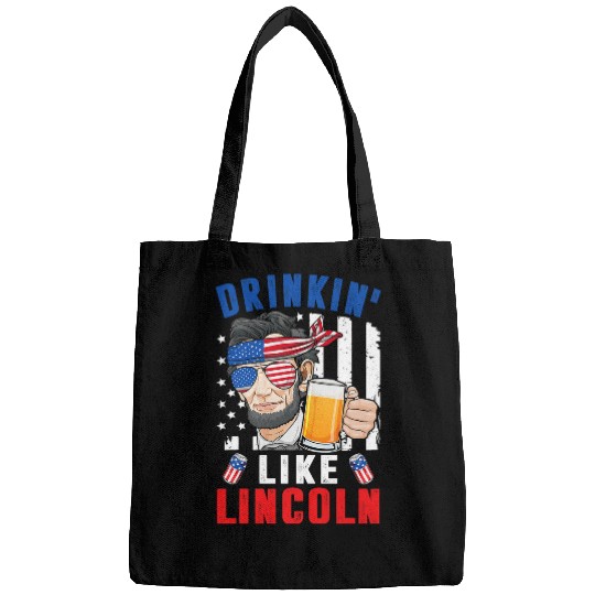Beer Fun 4th of july drinkin like abraham lincoln merica beer lovers Bags