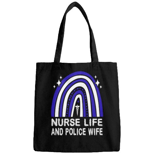nurses Job Life And Police Wife American Rainbow For Women Men 5 Bags