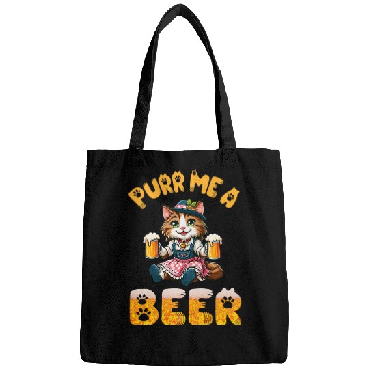 Beer Fun Maine Coon Cat Bavarian Costume Drink Beer Purr Me A Beer Bags
