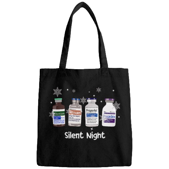 nurses Job Retro Silent Night ICU nurses Christmas Intensive Care Unit 2 Bags