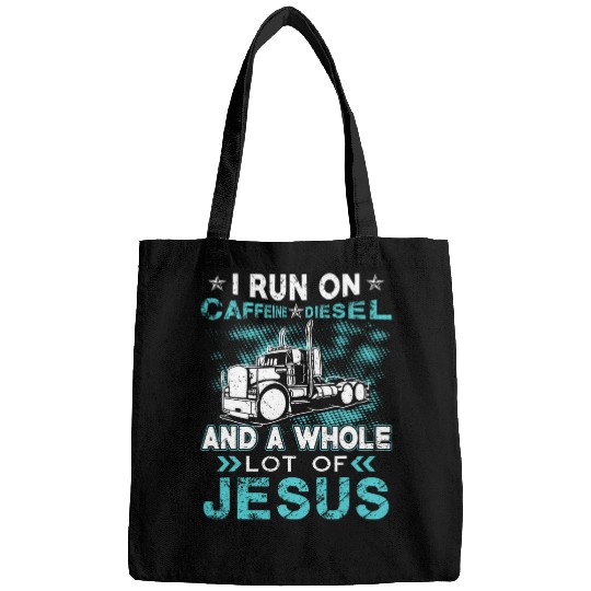 Truck Fun Run On caffeines Diesel Jesus Christian Driver Bags