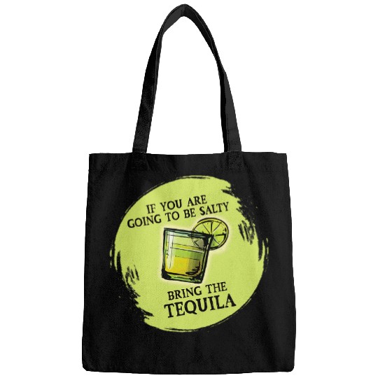 Beer Fun Tequila Alcoholic Funny Snarky Joke Green Yellow Design Bags