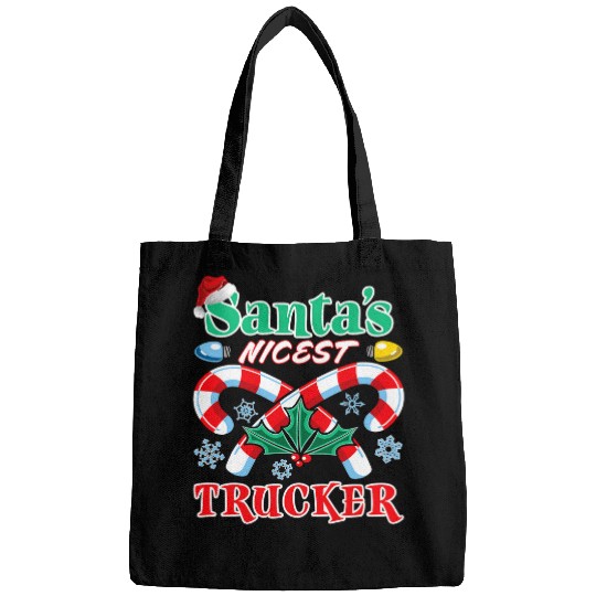 Truck Fun Santas Nicest Trucker Christmas Naughty Or Nice List Bags