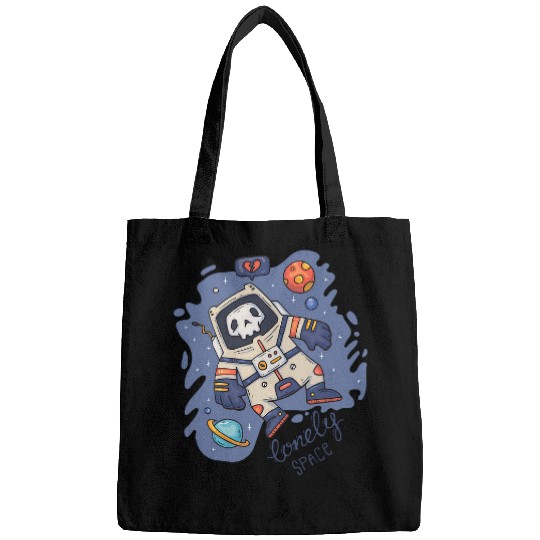 Cartoon Astronaut Lonely in Space Bags